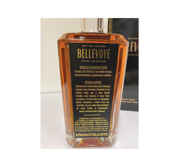 Whisky français Bellevoye FinitionTourbé (contre étiquette)
