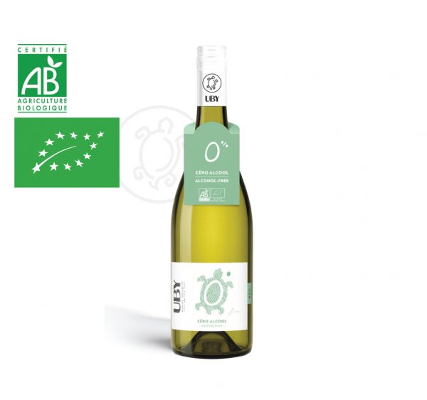 Vin blanc Bio sans alcool des Côtes de Gascogne, Uby Blanc zéro