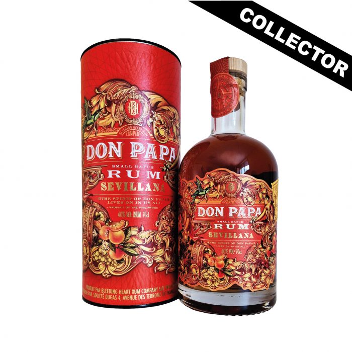 Don Papa Sevillana 40% est un rhum philippin rare gourmand et élégant, vieilli en fûts de bourbon puis affiné en fûts de vin d'orange