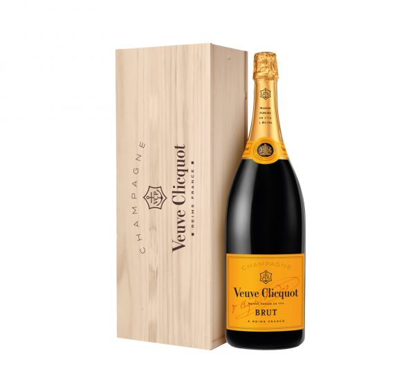 Jéroboam de Champagne Veuve Clicquot Brut Cuvée Carte Jaune avec sa Caisse Bois