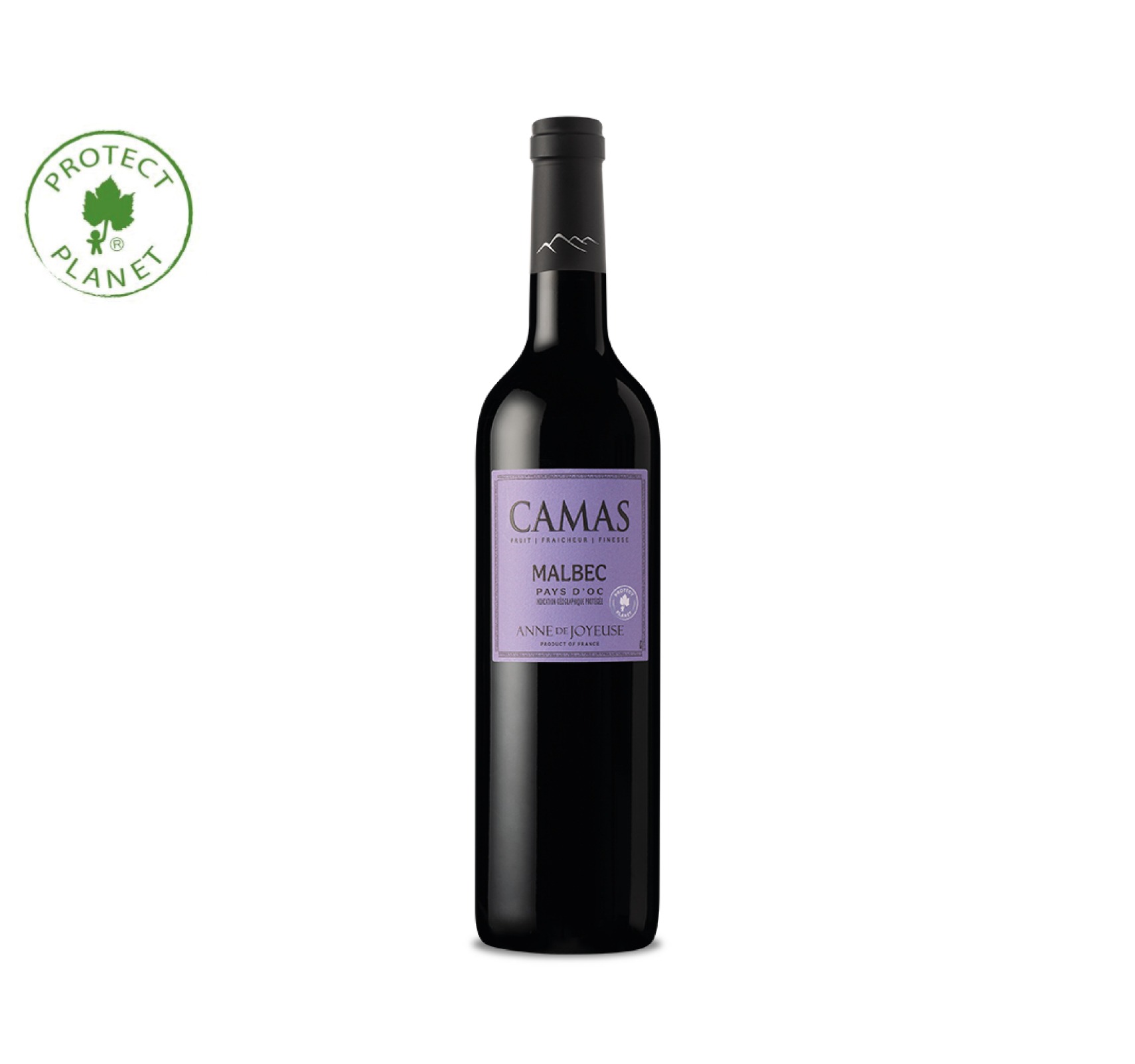 Vin rouge du Languedoc appellation IGP D'OC Camas Malbec des Vignobles Anne de Joyeuse