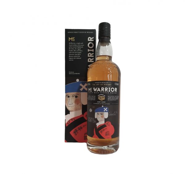 Whisky écossais des Highlands, Mc Warrior - House of McCallum. Un Single Malt qui rend hommage au dernier Prince d'Écosse, Charles Edward Stuart, petit-fils de Marie Stuart. C'est l'artiste écossais Simon Laurie, grand partisan de la culture et des valeurs écossaises qui a imaginé l'étiquette de la bouteille.