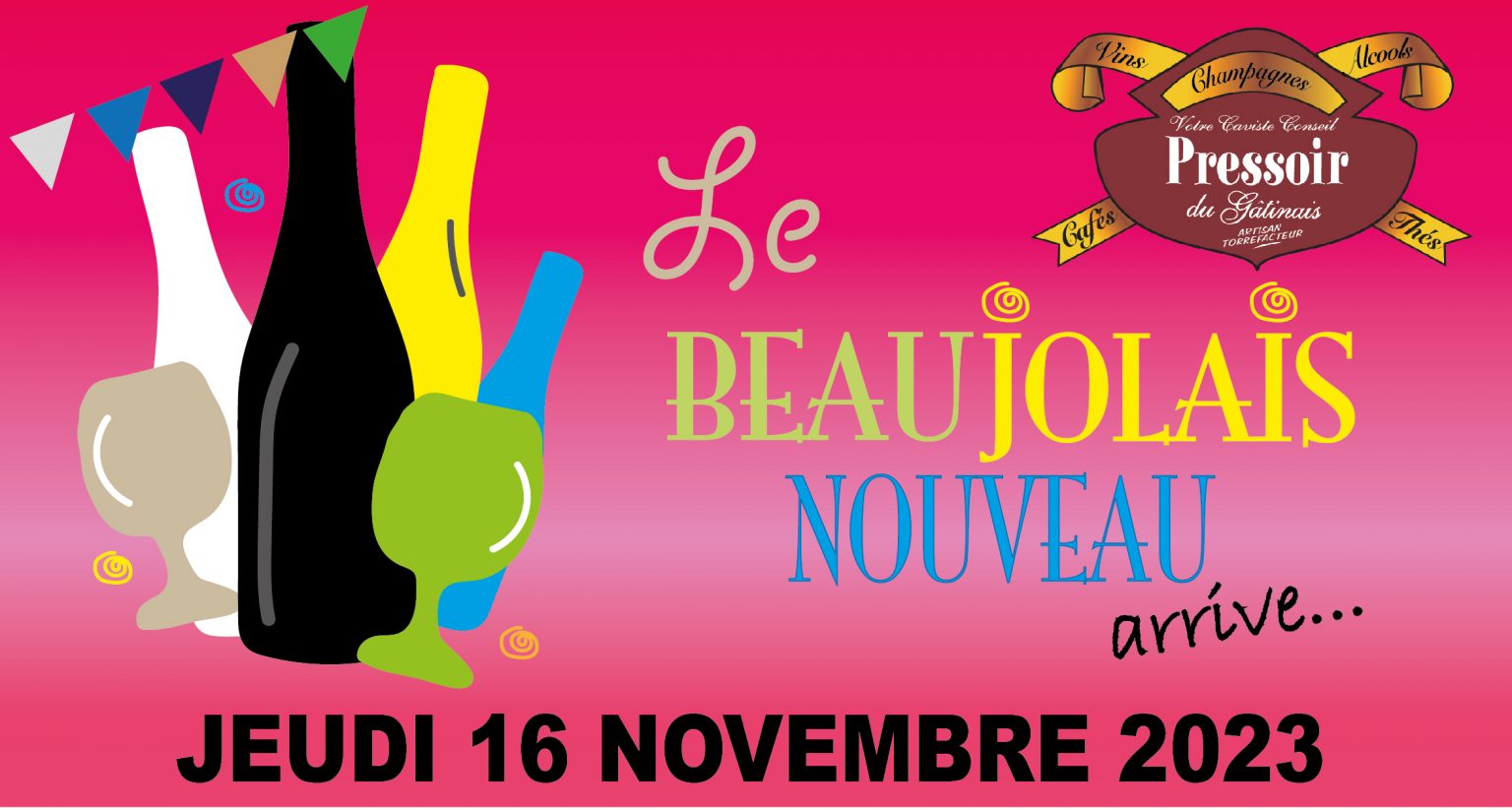 Invitation pour l'arrivée du Beaujolais Nouveau du jeudi 16 novembre 2023