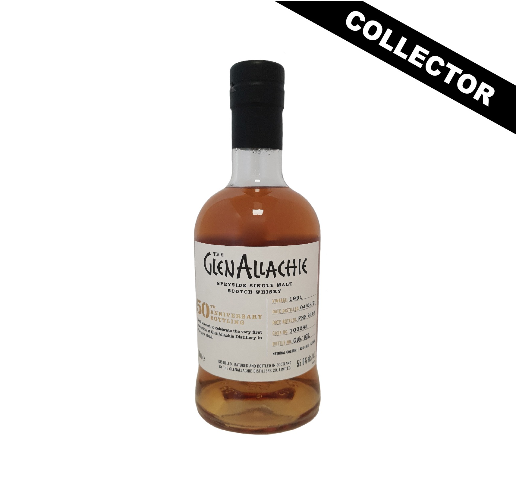 Whisky écossais GLENALLACHIE 1991 50th Anniversary Bottling Single Malt 55° en 50 CL