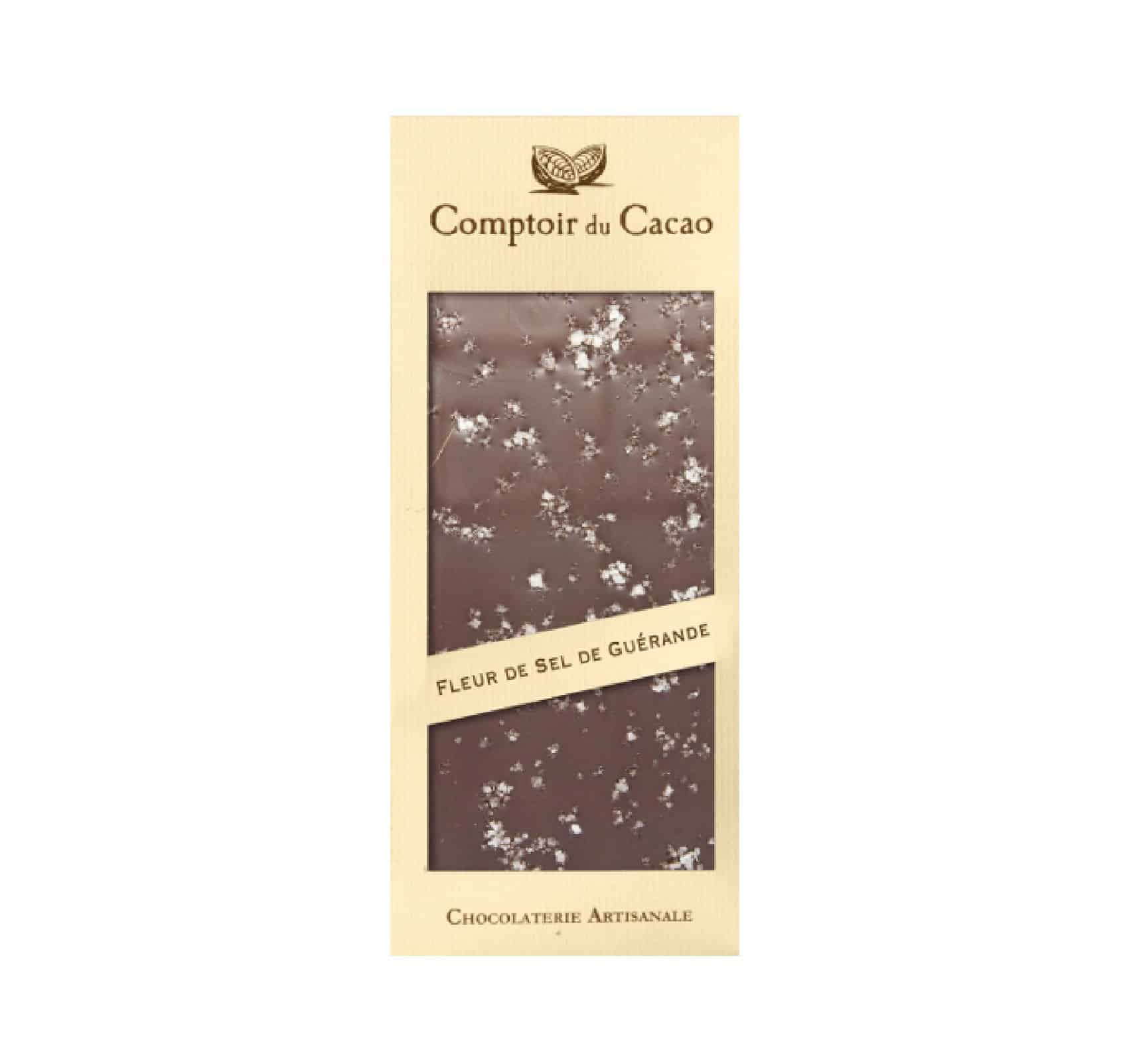 Tablette gourmande chocolat noir 72% et fleur de sel de Guérande 90g