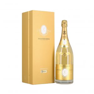 Magnum de Champagne Cristal Roederer Blanc Millésime 2008 présenté avec sa caisse bois