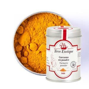 Boite 60g de Curcuma en poudre d'Inde de la Maison Terre Exotique