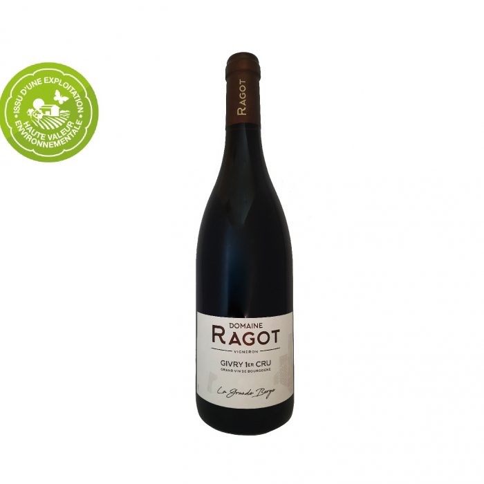 Le Givry 1er Cru "La Grande Berge" du Domaine Ragot est un vin rouge raffiné. Il s'accordera parfaitement avec des plats comme l'agneau, le gibier...
