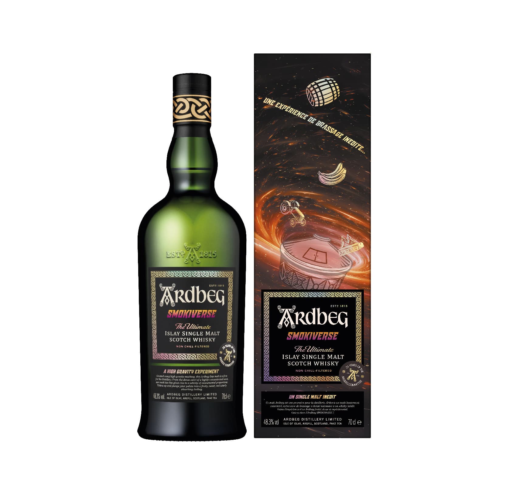 Ardbeg Smokiverse, l'édition limitée et convoitée 2025 d'Ardbeg. Cette cuvée rare promet une expérience de dégustation hors du commun !