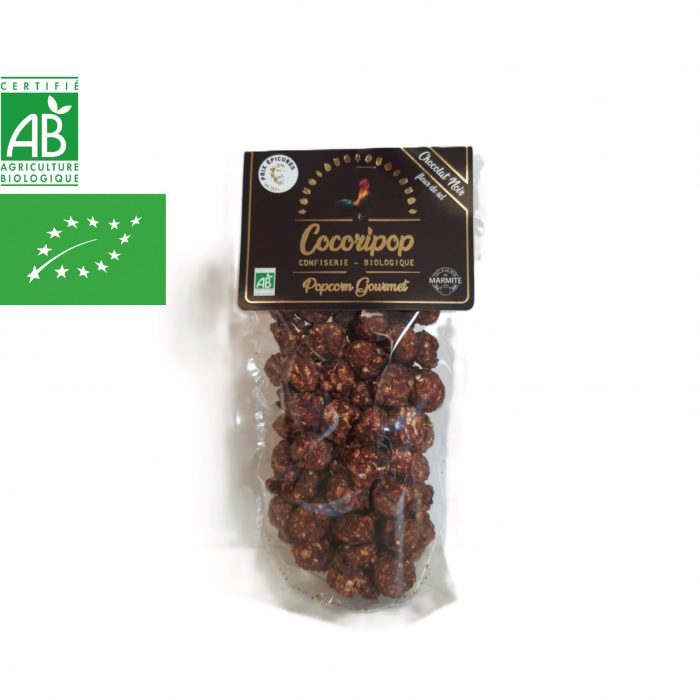 Cocoripop chocolat noir fleur de sel, un popcorn haut de gamme, gourmand et addictif !Le Popcorn tendance qui fait plaisir à vos papilles !