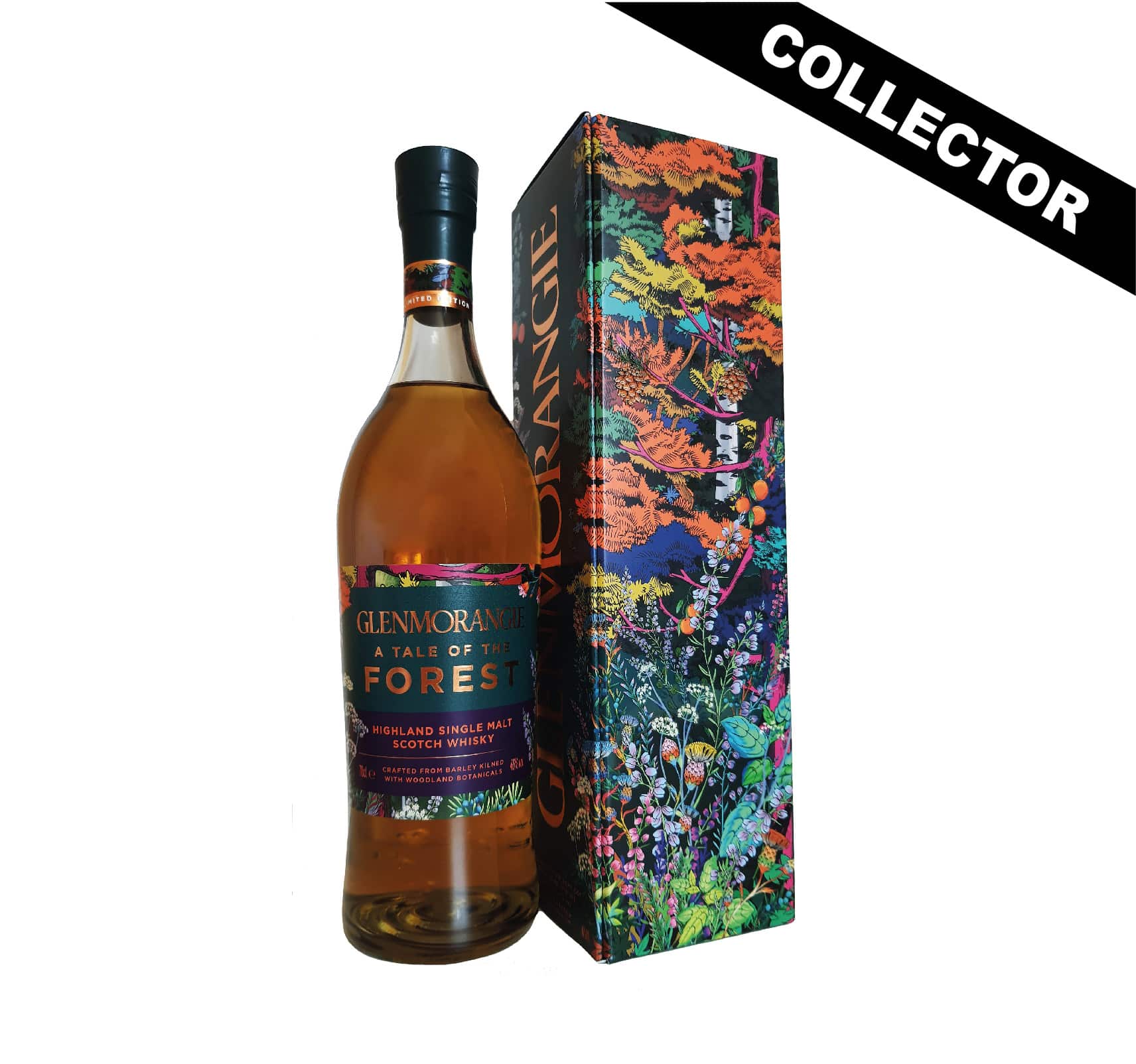 L'artiste thaïlandaise Pomme Chan a illustré l'emballage avec une forêt imaginaire inspirée des arômes du whisky.