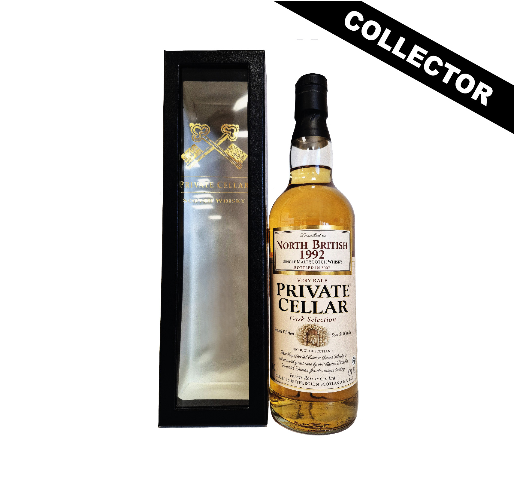 North British 1992 Private Cellar Cask Selection 43%, un single grain écossais rare et élégant, distillé en 1992 et embouteillé en 2007. Un whisky raffiné !