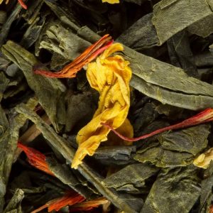 Vanille amande de la Maison Dammann un thé aux notes fruitées où le thé vert s’allient à la vanille et à l’amande pour un équilibre frais et gourmand.