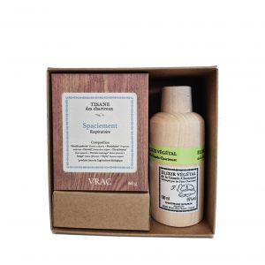 un duo authentique associant l’Élixir Végétal et la tisane Spaciement pour une expérience naturelle de détente