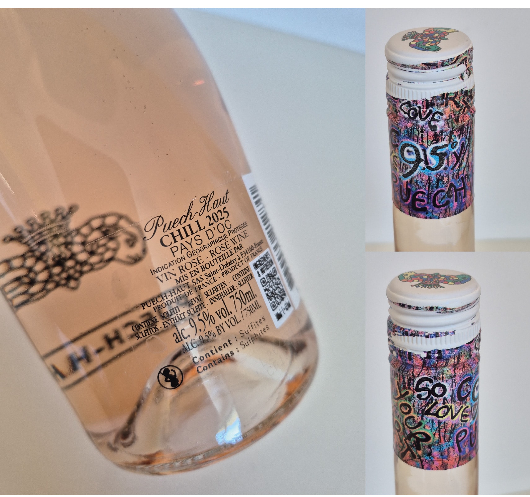 Château Puech-Haut "Chill Low Alcool" I.G.P PAYS D'OC Rosé 2025 Bouteille 75cl – Image 2