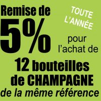 Icône informant d'une Remise 5% pour l'achat de 12 bouteilles de Champagne de la même référence
